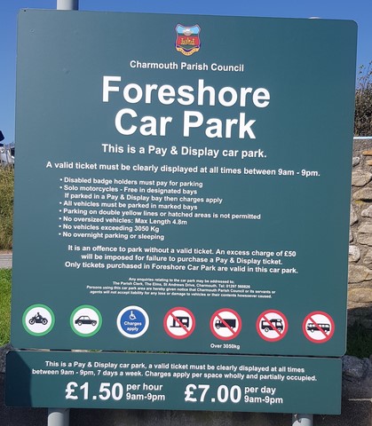 Charmouth Foreshore Car Park 2024 prices